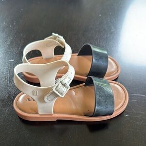 Mini Melissa Kids' Sandals in Black and Cream